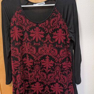 Maurices long sleeve top-red and black Size 0